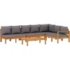 Image de vidaXL - 5-delige - Loungeset - met - kussens - massief - acaciahout