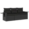 Image de vidaXL - 3-delige - Loungeset - met - kussens - poly - rattan - zwart