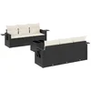 Image de vidaXL - 7-delige - Loungeset - met - kussens - poly - rattan - zwart