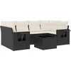 Image de vidaXL - 7-delige - Loungeset - met - kussens - poly - rattan - zwart