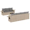 Image de vidaXL - 8-delige - Loungeset - met - kussens - poly - rattan - beige