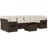 Image de vidaXL - 8-delige - Loungeset - met - kussens - poly - rattan - bruin