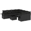 Image de vidaXL - 9-delige - Loungeset - met - kussens - poly - rattan - zwart