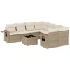 Image de vidaXL - 9-delige - Loungeset - met - kussens - poly - rattan - beige