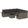 Image de vidaXL - 9-delige - Loungeset - met - kussens - poly - rattan - grijs