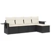 Image de vidaXL - 5-delige - Loungeset - met - kussens - poly - rattan - zwart