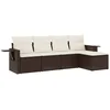 Image de vidaXL - 5-delige - Loungeset - met - kussens - poly - rattan - bruin