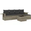 Image de vidaXL - 6-delige - Loungeset - met - kussens - poly - rattan - lichtgrijs