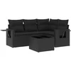 Image de vidaXL - 5-delige - Loungeset - met - kussens - poly - rattan - zwart