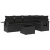 Image de vidaXL - 6-delige - Loungeset - met - kussens - poly - rattan - zwart