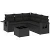 Image de vidaXL - 6-delige - Loungeset - met - kussens - poly - rattan - zwart