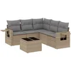 Image de vidaXL - 6-delige - Loungeset - met - kussens - poly - rattan - beige
