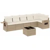 Image de vidaXL - 7-delige - Loungeset - met - kussens - poly - rattan - beige