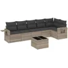Image de vidaXL - 7-delige - Loungeset - met - kussens - poly - rattan - lichtgrijs