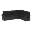 Image de vidaXL - 6-delige - Loungeset - met - kussens - poly - rattan - zwart