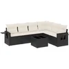 Image de vidaXL - 7-delige - Loungeset - met - kussens - poly - rattan - zwart