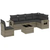 Image de vidaXL - 7-delige - Loungeset - met - kussens - poly - rattan - grijs