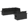 Image de vidaXL - 7-delige - Loungeset - met - kussens - poly - rattan - zwart