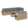 Image de vidaXL - 9-delige - Loungeset - met - kussens - poly - rattan - beige