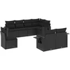 Image de vidaXL - 8-delige - Loungeset - met - kussens - poly - rattan - zwart