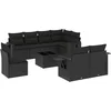 Image de vidaXL - 9-delige - Loungeset - met - kussens - poly - rattan - zwart