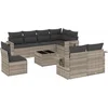 Image de vidaXL - 9-delige - Loungeset - met - kussens - poly - rattan - lichtgrijs