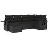 Image de vidaXL - 6-delige - Loungeset - met - kussens - poly - rattan - zwart
