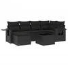 Image de vidaXL - 7-delige - Loungeset - met - kussens - poly - rattan - zwart