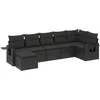 Image de vidaXL - 7-delige - Loungeset - met - kussens - poly - rattan - zwart