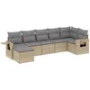 Image de vidaXL - 7-delige - Loungeset - met - kussens - poly - rattan - beige