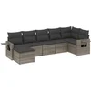 Image de vidaXL - 7-delige - Loungeset - met - kussens - poly - rattan - grijs