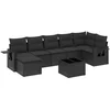 Image de vidaXL - 8-delige - Loungeset - met - kussens - poly - rattan - zwart