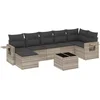 Image de vidaXL - 8-delige - Loungeset - met - kussens - poly - rattan - lichtgrijs