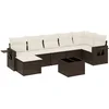 Image de vidaXL - 8-delige - Loungeset - met - kussens - poly - rattan - bruin