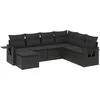 Image de vidaXL - 7-delige - Loungeset - met - kussens - poly - rattan - zwart