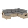 Image de vidaXL - 7-delige - Loungeset - met - kussens - poly - rattan - beige