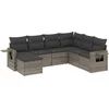 Image de vidaXL - 7-delige - Loungeset - met - kussens - poly - rattan - grijs