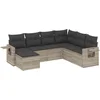 Image de vidaXL - 7-delige - Loungeset - met - kussens - poly - rattan - lichtgrijs