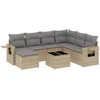 Image de vidaXL - 8-delige - Loungeset - met - kussens - poly - rattan - beige