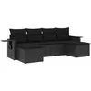 Image de vidaXL - 6-delige - Loungeset - met - kussens - poly - rattan - zwart