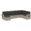 Image de vidaXL - 8-delige - Loungeset - met - kussens - poly - rattan - lichtgrijs