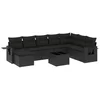 Image de vidaXL - 9-delige - Loungeset - met - kussens - poly - rattan - zwart
