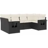 Image de vidaXL - 6-delige - Loungeset - met - kussens - poly - rattan - zwart