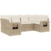 Image de vidaXL - 6-delige - Loungeset - met - kussens - poly - rattan - beige