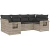 Image de vidaXL - 6-delige - Loungeset - met - kussens - poly - rattan - lichtgrijs