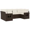 Image de vidaXL - 6-delige - Loungeset - met - kussens - poly - rattan - bruin