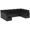 Image de vidaXL - 9-delige - Loungeset - met - kussens - poly - rattan - zwart