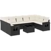 Image de vidaXL - 10-delige - Loungeset - met - kussens - poly - rattan - zwart