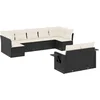Image de vidaXL - 9-delige - Loungeset - met - kussens - poly - rattan - zwart