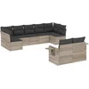 Image de vidaXL - 9-delige - Loungeset - met - kussens - poly - rattan - lichtgrijs